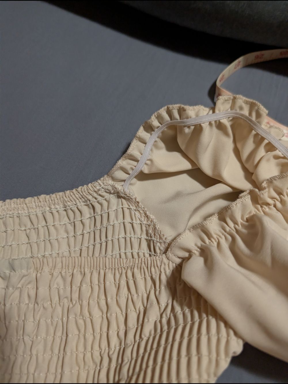 Women's Cream Smocked Square-Neck Dress - Picture 7 of 7